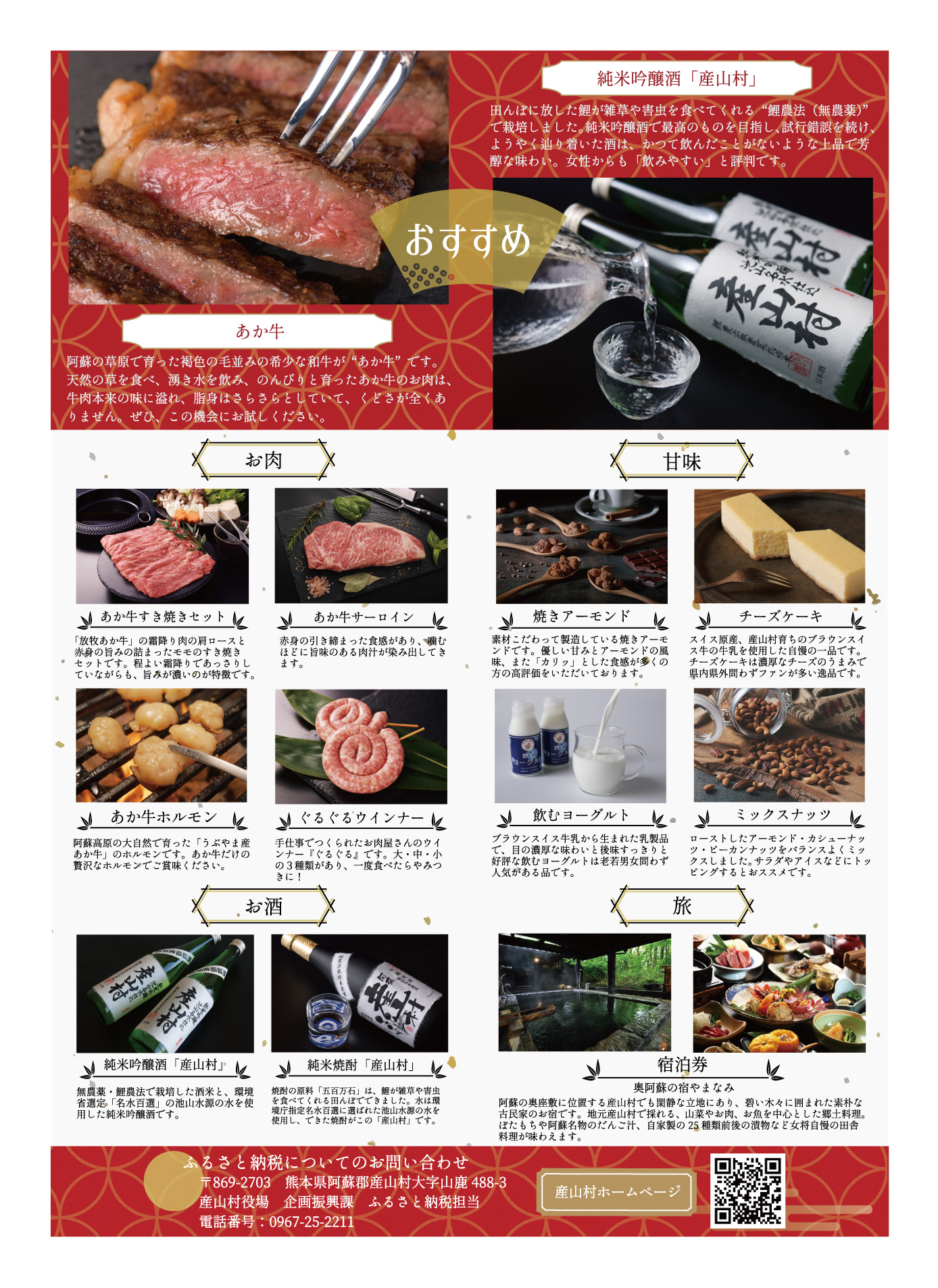 産山村ふるさと納税チラシの裏