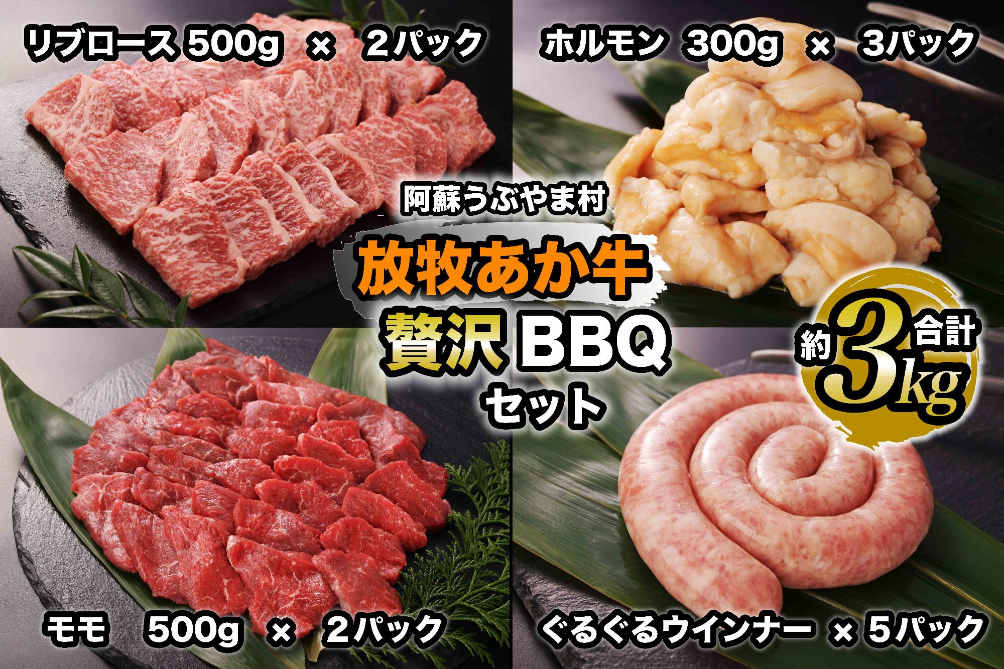 阿蘇うぶやま村の放牧あか牛贅沢BBQセット