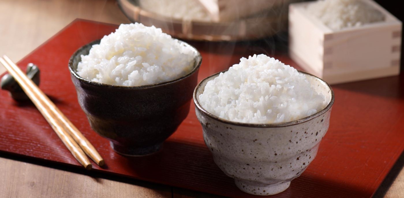 産山村の米を炊いたご飯茶碗